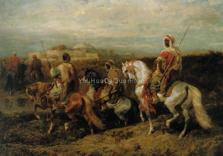 Bedouins Approaching the City - 阿道夫·施赖尔